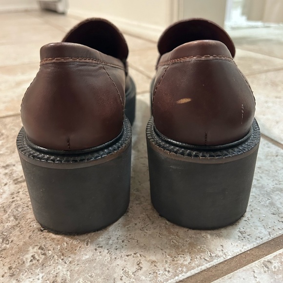 FREE PEOPLE Lyra Lug Platform Brown Loafers Size 38.5 / US 7.5 - Picture 5 of 7